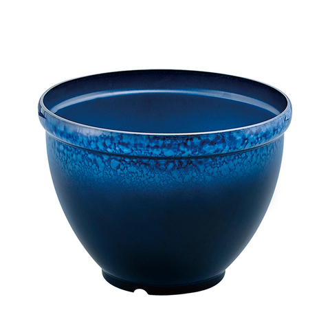 高水蓝色圆形陶瓷釉面花盆花盆户外