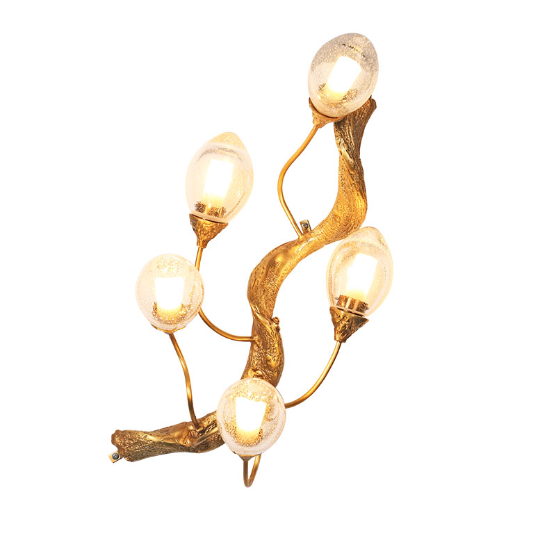 copper interior wall lighting lamps crystal wall sconce