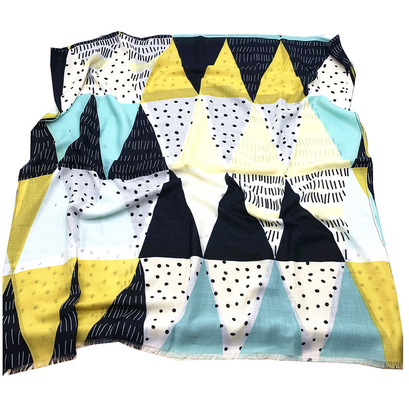 Весна 2019, новый шарф с принтом в шелковых шарфах для женщин