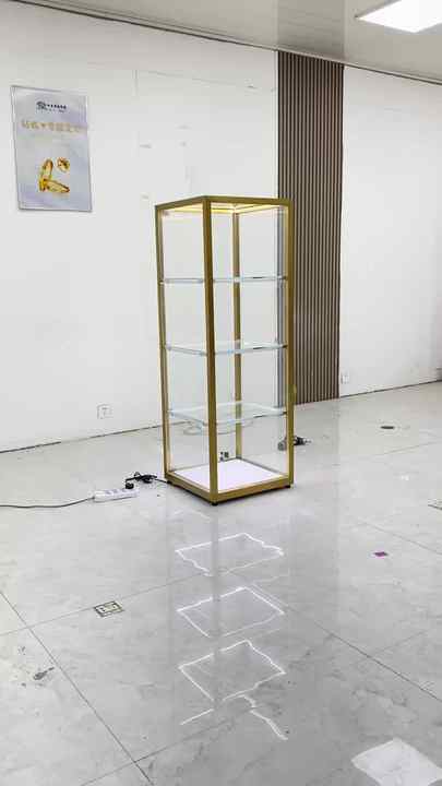 Free Standing LED Lit Tower Lock Display Rack Glass Door Waterproof ...