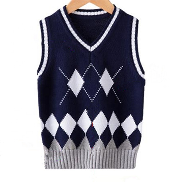 Готовый к кораблю Быстрый Oem заказ сделать для маленьких детей хлопок вязаный жаккардовый жилет