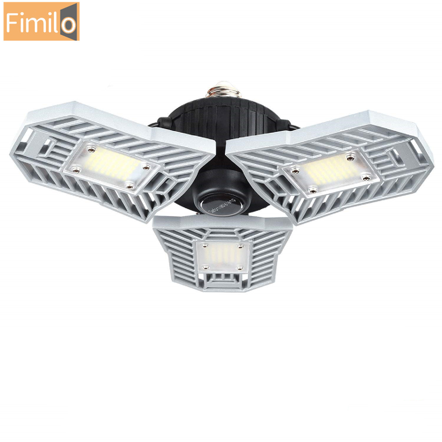 Гаражное освещение Fimilo, 3000K, теплый белый свет, 60 Вт, 6000 люмен, трехлистный гаражный потолочный деформируемый светильник