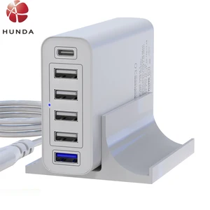 Mobile Phone Mobile Phone Usb Charger 60W Dock Charger Station USB Adapter EU 61W TYPE-C PD Dual Adapter Charger Market Mobile Phone Charging