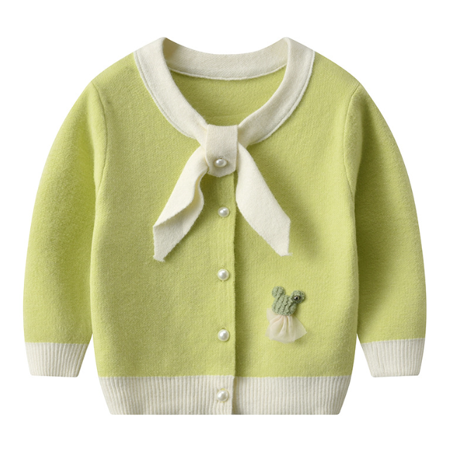 PHB 11833 перламутровыми пуговицами новый дизайн 2020 детские свитера вязаная крючком одежда для девочек