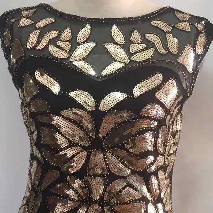 slim fit dress slacks 1920s Black & Gold Evelyn Plus Size Gatsby Dress main image 1