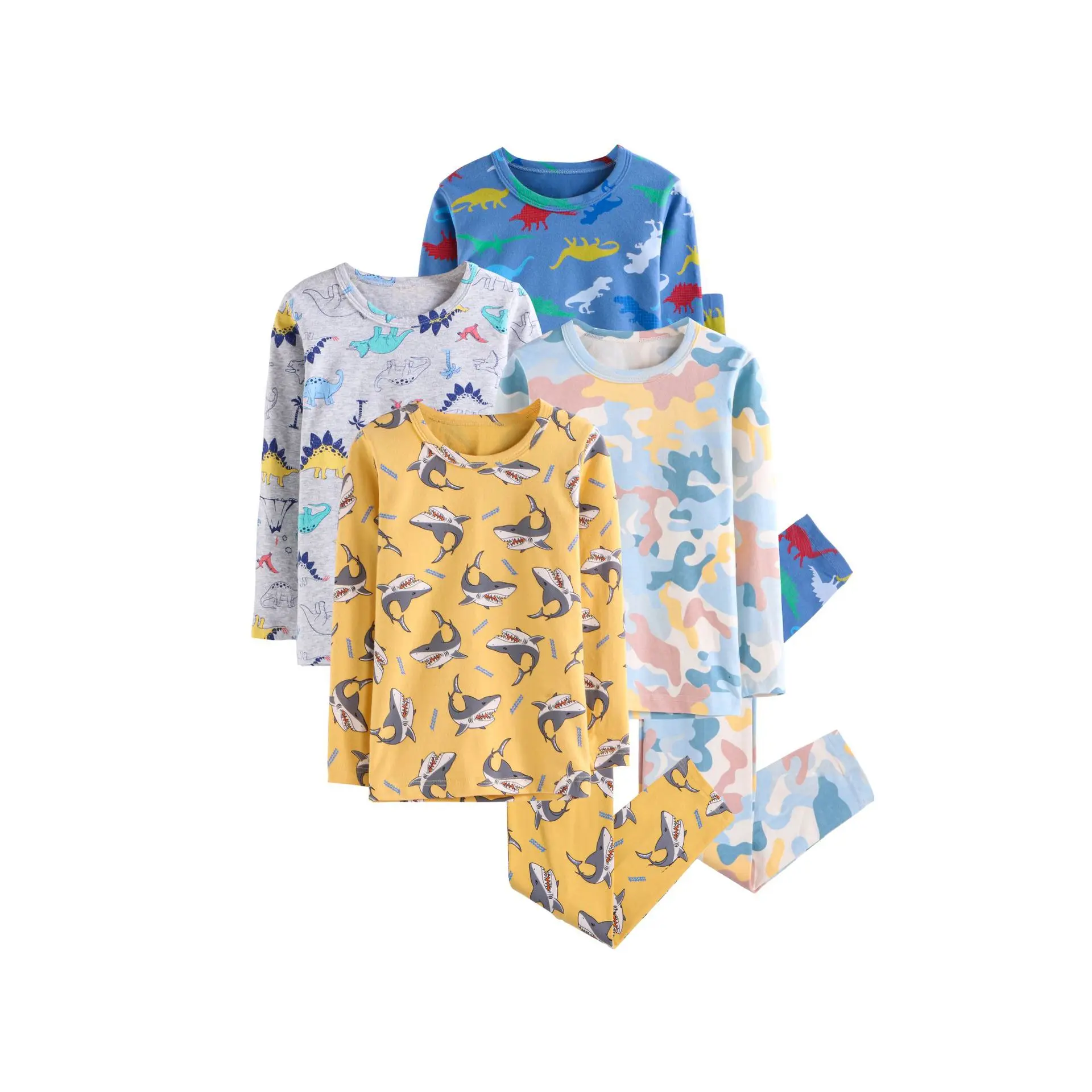 Хит продаж, солнцезащитные очки для детей ясельного возраста, для маленьких мальчиков и девочек, одежда для сна, пижамы, 100%; Хлопковая одежда с длинным рукавом из 2 предметов пижамный комплект