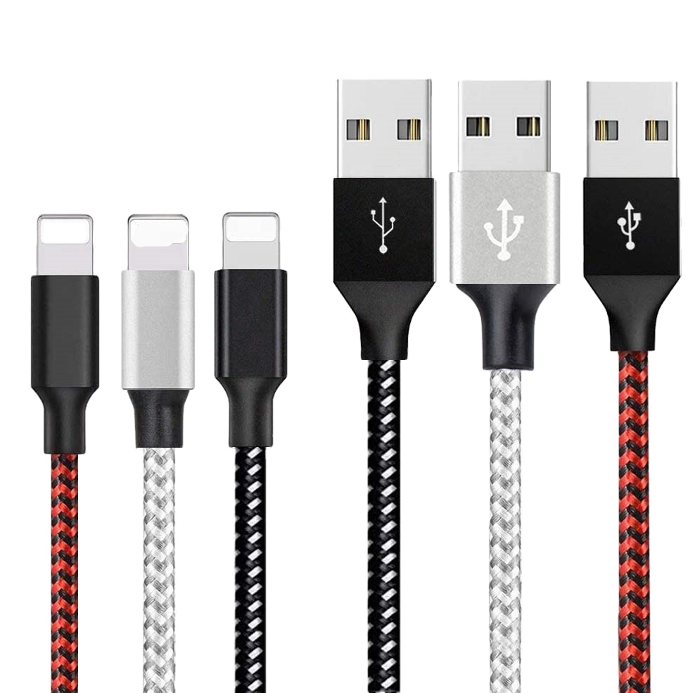 Amazon Горячая продажа 3 фута 6 футов 10 футов нейлоновый плетеный шнур usb зарядный кабель для iphone