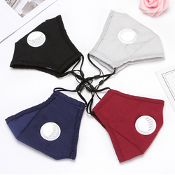 Pano de algodão reutilizáveis lavável filtro boca rosto capa máscara facial de proteção cobre com válvula para muitas cores