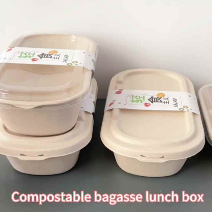 850ML Sugarcane Bagasse Disposable Biodegradable Eco-friendly Multi ...