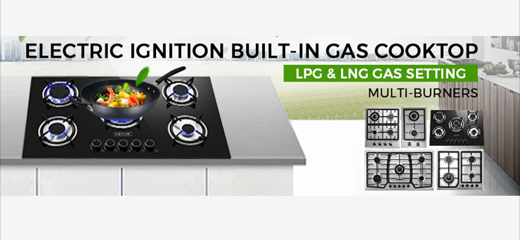 Gas stove 86cm five stainless steel embedded furnace SR-HBS5702 European standard 220V