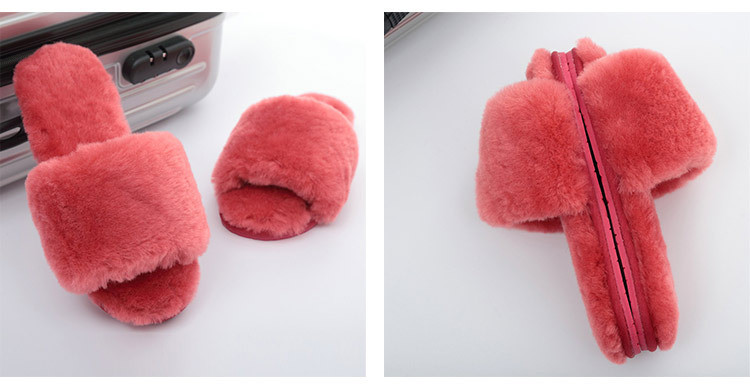 Fashion Women Indoor Faux Fur Slippers 2020 Winter Warm Furry Flat Shoes Home Sandals