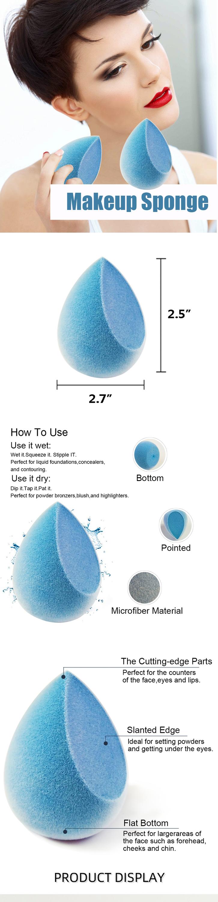 Blue Foundation Microfibre Éponge De Beauté Floue Velours Microfibre Éponge De Maquillage