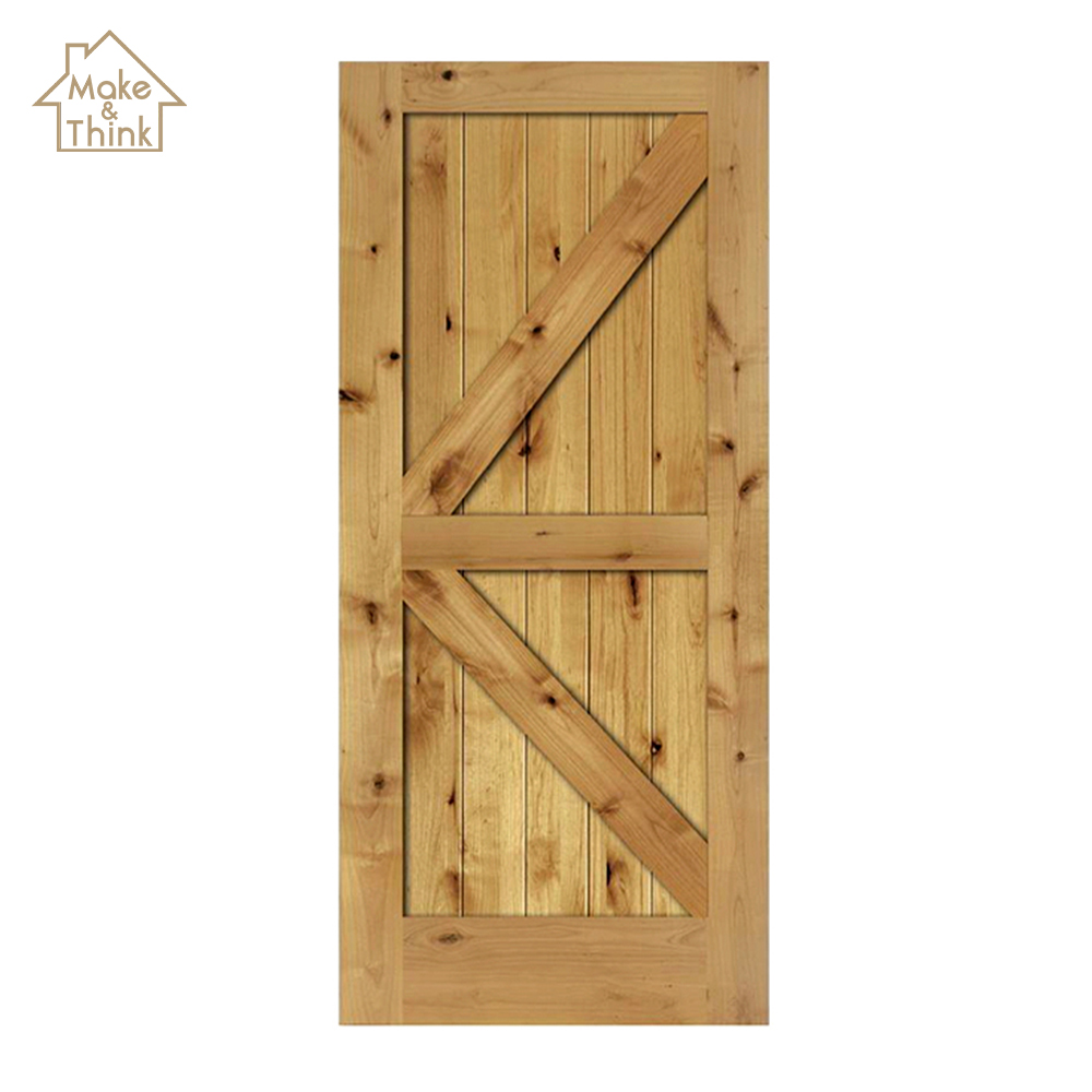 Manufacturer modern knotty alder solid wood interior home barn sliding door