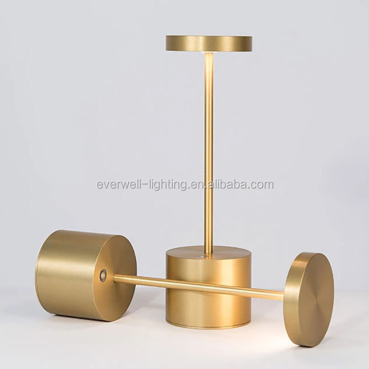 Modern Hotel Energy Saving Table lamp Aluminium USB Rechargeable LED Cordless Table Lamp For Restaurant