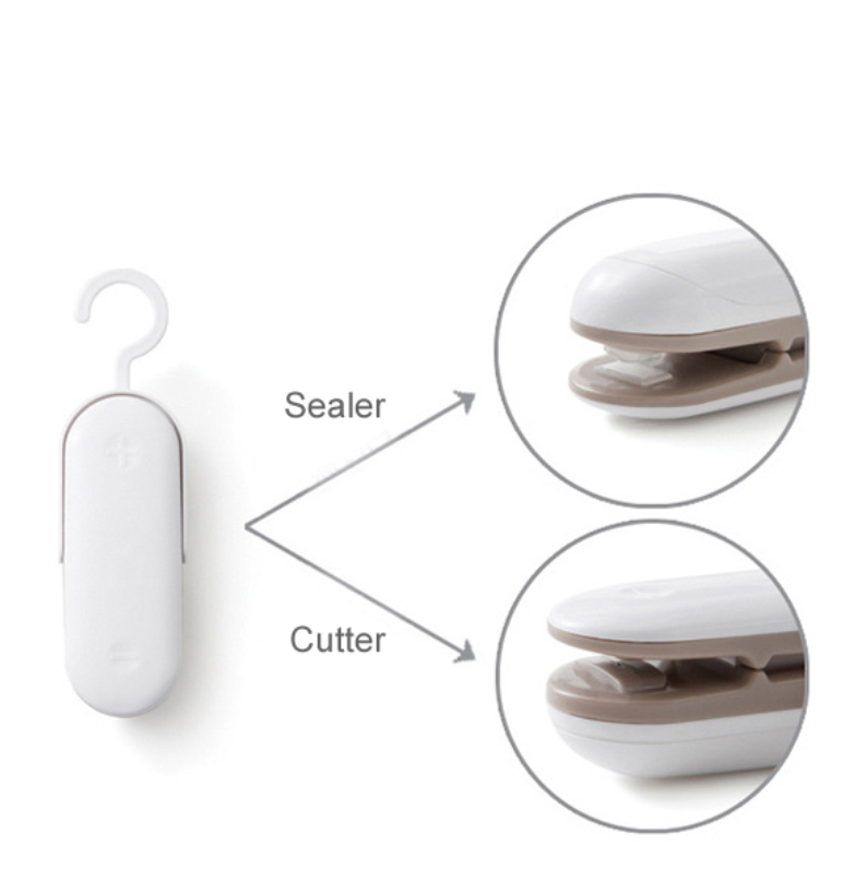 Портативный мини-вакуумный пластиковый упаковщик пищевых пакетов с резаком