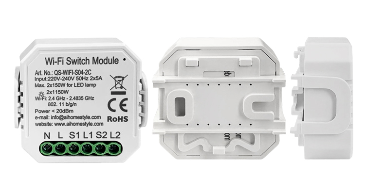 Aihomestyle IOT 1 gang 2 gang Commutateur WIFI Intelligent Module QS-WIFI-S04 QS-WIFI-S04-2C