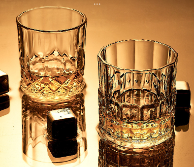 Factory Wholesale 10oz Classical Engraved Whiskey Glass Cup High White Glass