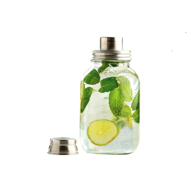 Заводская распродажа, прозрачная стеклянная шейкеры в стиле банка mason, Коктейльная бутылка по низкой цене