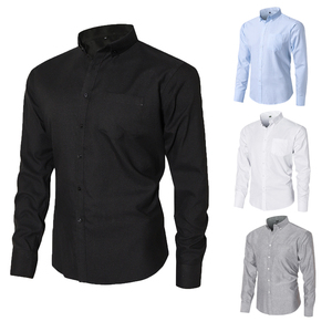 Men 2019 Camisa Hombre Formal Man Long Sleeve Button Dress Business Oxford Shirt for men