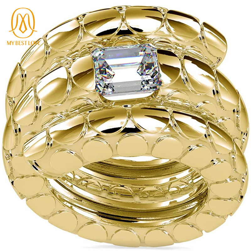 New Design AAA Gems 14K 18K Yellow Gold Hip Hops Jewelry Rose Gold Moissanite Ring for Men