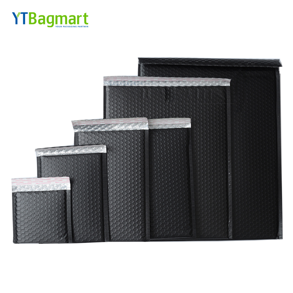 Конверты с напечатанным логотипом на заказ, матовые черные мягкие конверты, упаковка для отправки поли-пузырьков на заказ