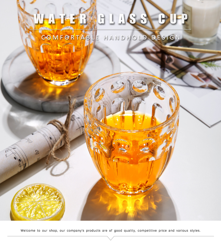 Reusable Engraved Glass Factory Custom Manufacturer Round Modern Water Mug Whiskey Drinkware Glass Tea Cup