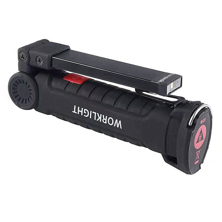 Высококачественная портативная Магнитная база перезаряжаемый фонарь для обнаружения COB светодиодный складной крючок USB рабочий фонарик