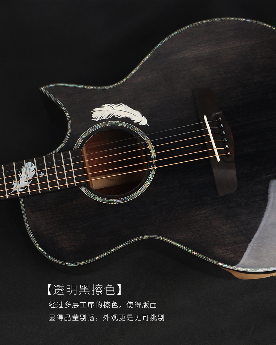 2021 top quality 41 inch top solid acoustic guitar W-M7 high gloss inlays fingerboard guitar OEM China factory