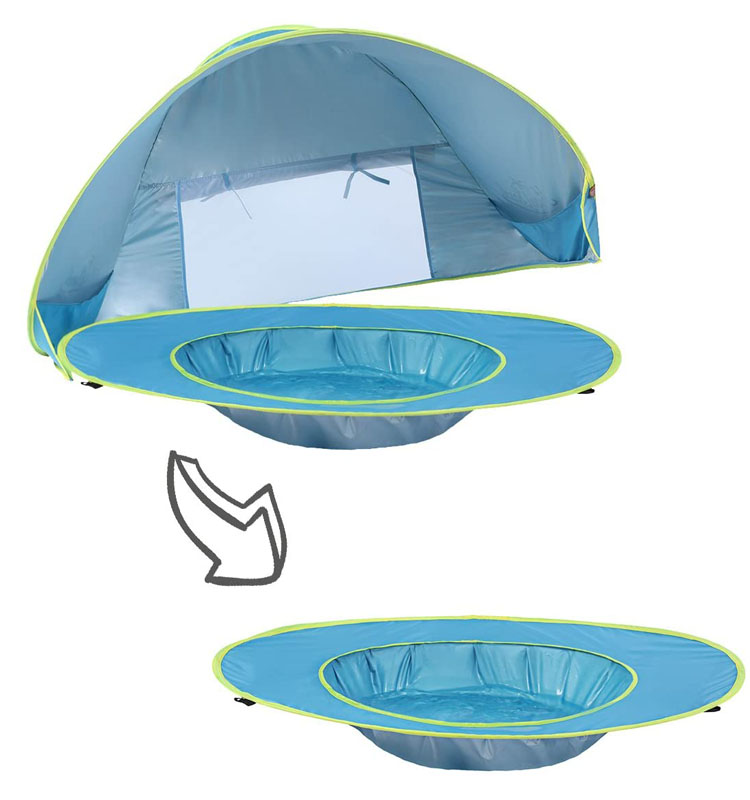 Promotional Happy Summer Best, Waterproof Packable Compact Windbreak Protection Newborn Infant Baby Beach Tents With Mini Pool/