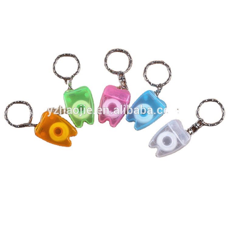 Цепочка для ключей в форме зубов, зубная нить, 10 метров