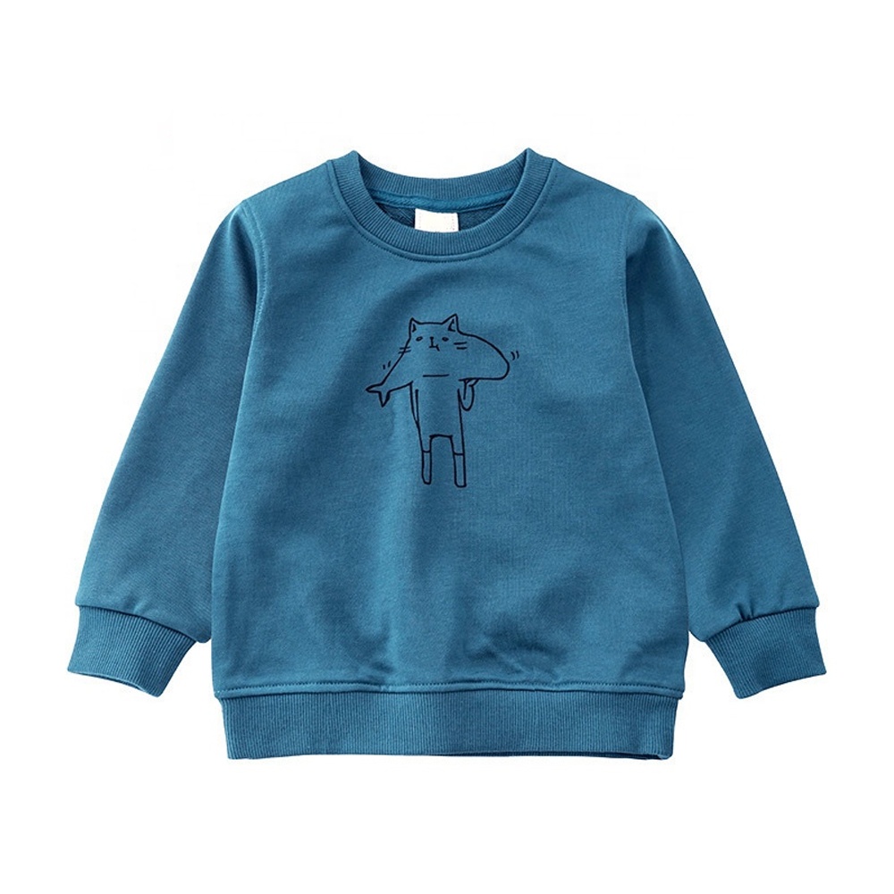 Осенне-зимние теплые детские толстовки с длинным рукавом и круглым вырезом