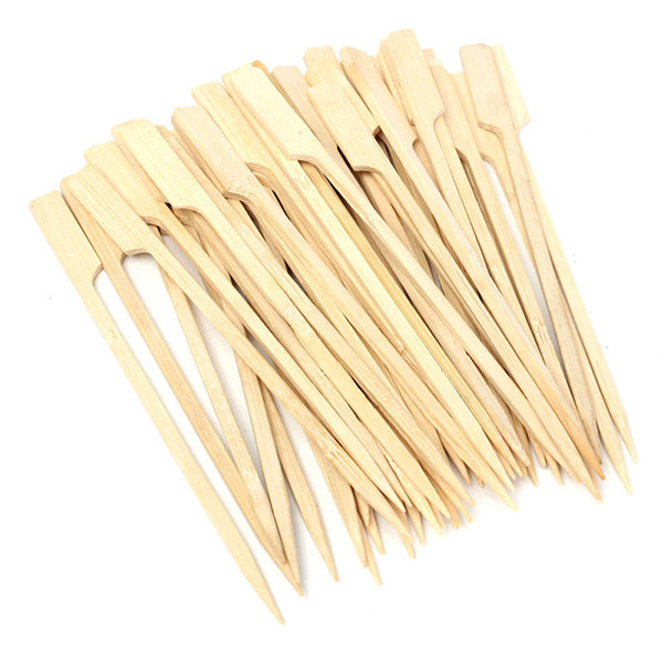 3.5/" Pack of 100 Bamboo Steak Markers Skewers Wooden Paddles Picks 9cm