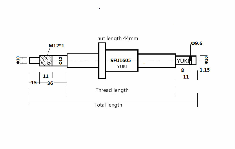 6mm 8mm 10mm 12mm 16mm 20mm 25mm 30mm Ground Ballscrew 1605 Ball Screw China SFK0802 SFU DFU 1204 1605 2005 2010 2505 3205 3210