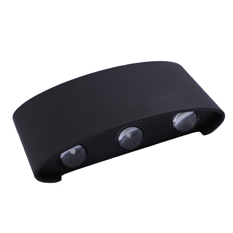 LED Wall Sconce Light Black Modern Waterproof Wall Lamps IP65 Outdoor Light Up and Down Illuminated Courtyard Spotlight