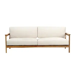 Saratoga Outdoor Patio Premium Grade A Teak Wood Sofa Contemporary Modern Furniture Lexmod