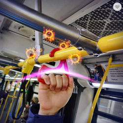 Design de moda Logotipo Personalizado Metal Touchless Handfree Ferramenta Abridor de Porta Sem Toque Para lidar com anel de Ônibus Do Metrô