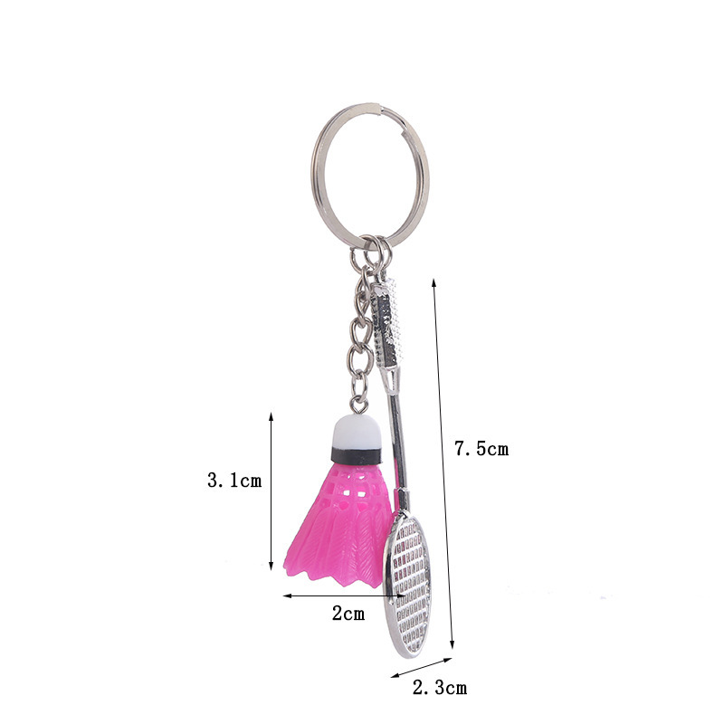 Porte-clés Badminton En Métal - Pendentif Raquette Et Volant - Accessoire Sport Pour Sac à Dos, Clés - Cadeau Pour Joueur