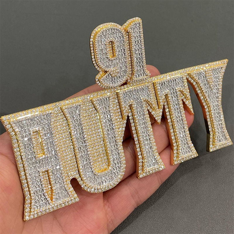 Hot Sale Number and Letter Pendant S925 with VVS Moissanite Iced out Hip Hop Jewelry Hip Hop Pendant Diamond Number Pendant