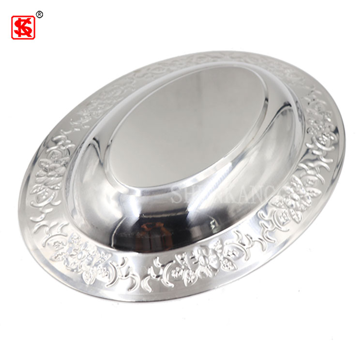 Good Quality Stainless Steel Oval Shape Plate Decorative Deepened Dinner Plate