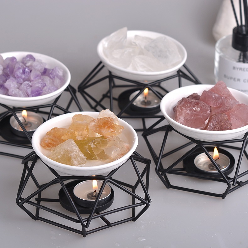 Роскошный домашний декор аэробный ароматизатор Ароматерапия Свеча инфузированный необработанный камень эфирное масло аромадиффузор подарочный набор