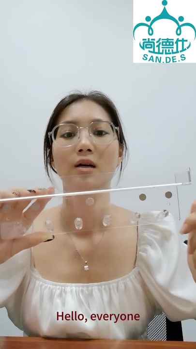 HAYLILUYOO Clear Acrylic Ring Holder With Evil Eye Design - 6 Rod Jewelry Display Stand For Dresser