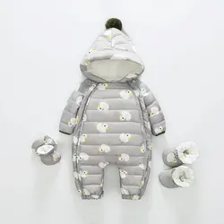 Baby cute white duck down jumpsuit down coat