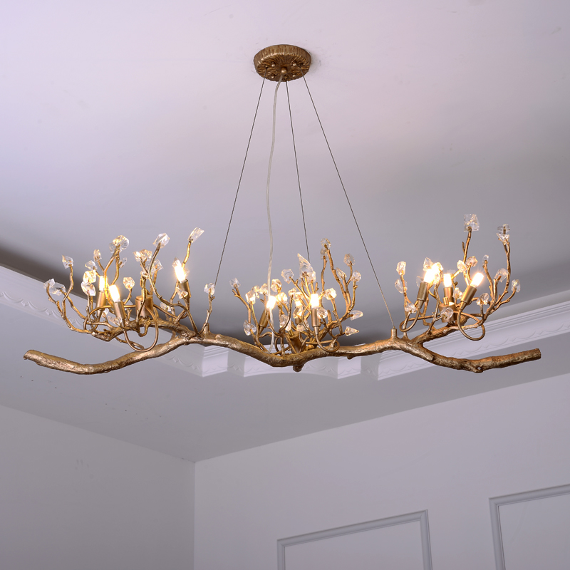 2020 Contemporary LED Ball maple leaf copper Glass lighting luxury Round  pendant lamp  staircase G9 chandelier villa design