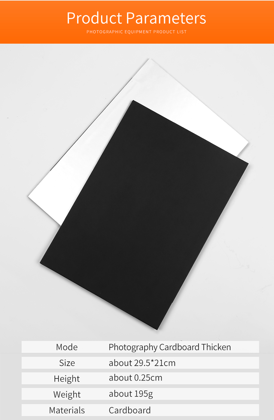 AMBITFUL 2pcs 21cm * 29.5cm Reflector Black Silver White Background Paper Portable Thick Folding Board for Studio Shooting Props