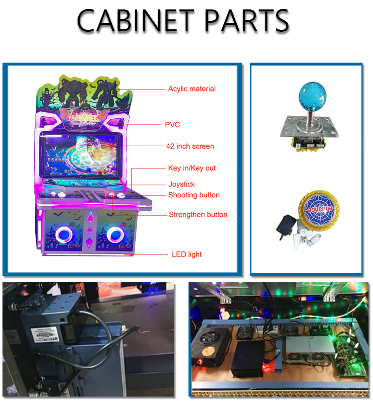 Màn hình 42 inch hoạt động bằng đồng xu video arcade 2 người chơi máy trò chơi bắn cá bàn cá