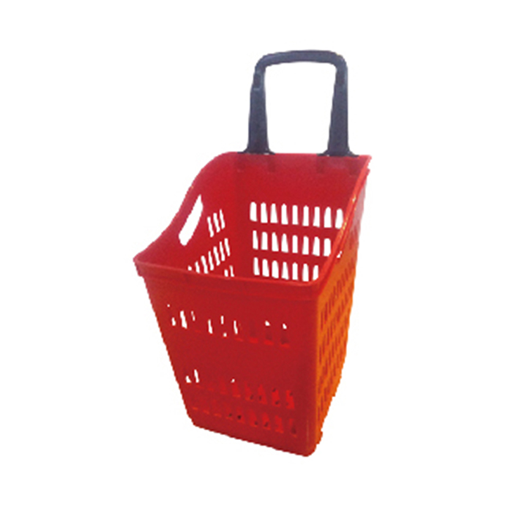 Высокое качество большой емкости пластиковые корзины для покупок с колесами