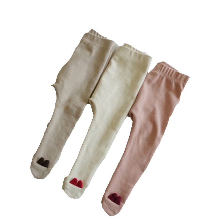 Детские милые колготки с кроличьими ушками хлопковые подходящие ко всему леггинсы для девочек