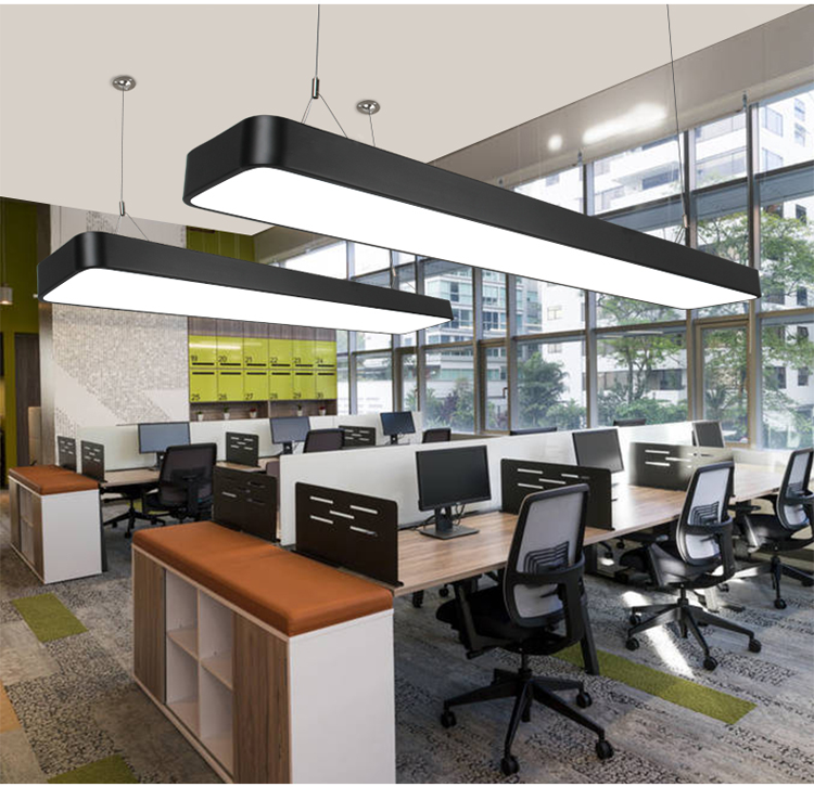 Office Kitchen Hanging Modern Iron Metal Industrial Linear LED Office Pendant Lights