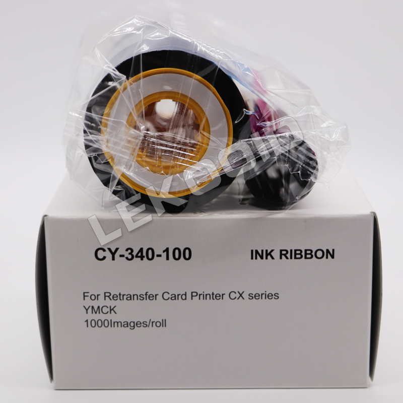 Original JVC Card Printer CY-340-100D YMCK Ribbon & CY-3RA