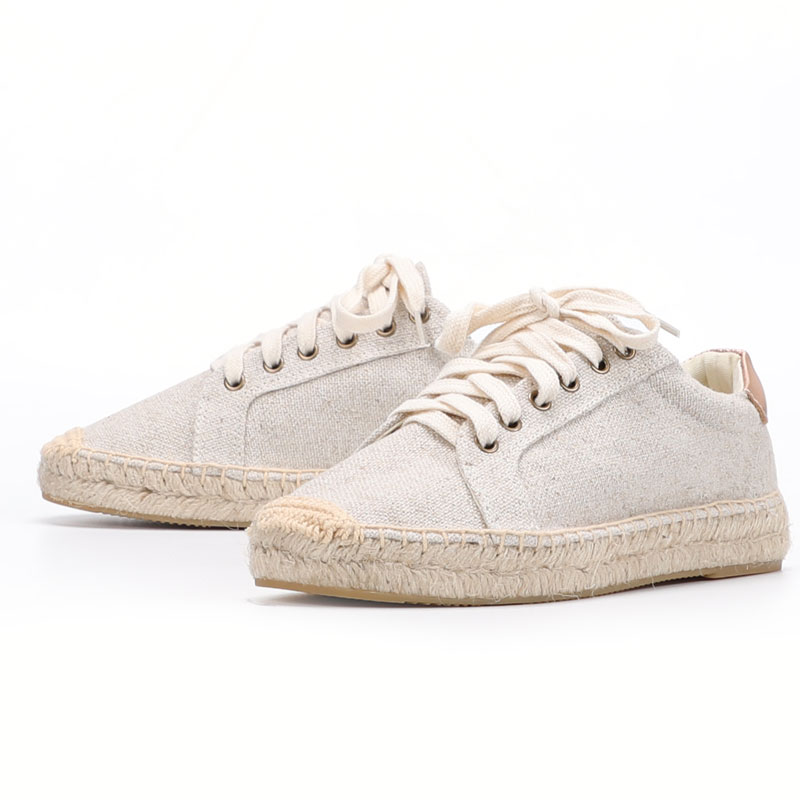 Блестящие белые кремовые женские холщовые Эспадрильи на плоской подошве